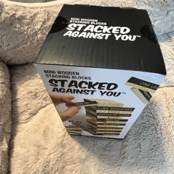 NWT Protocol STACKED AGAINST YOU Mini Wood Stacking Block Game - Picture 2 of 5